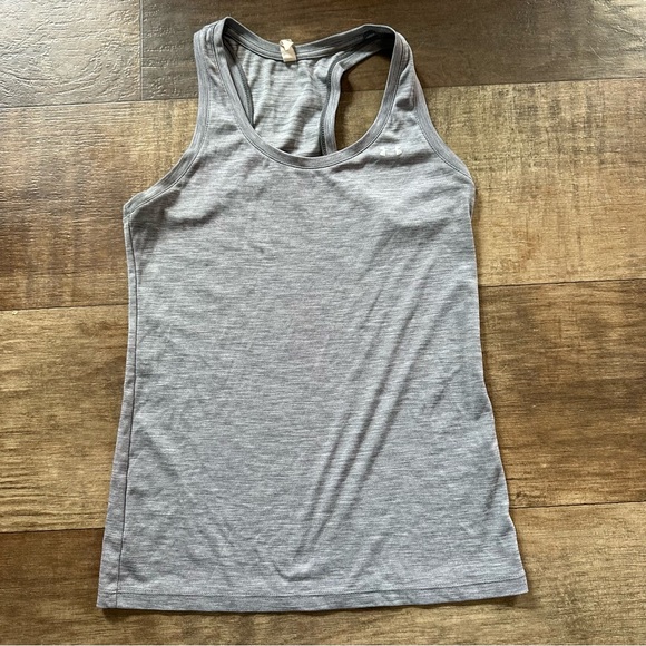 Under Armour Tops - Under Armour Heat Gear gray racer back tank top